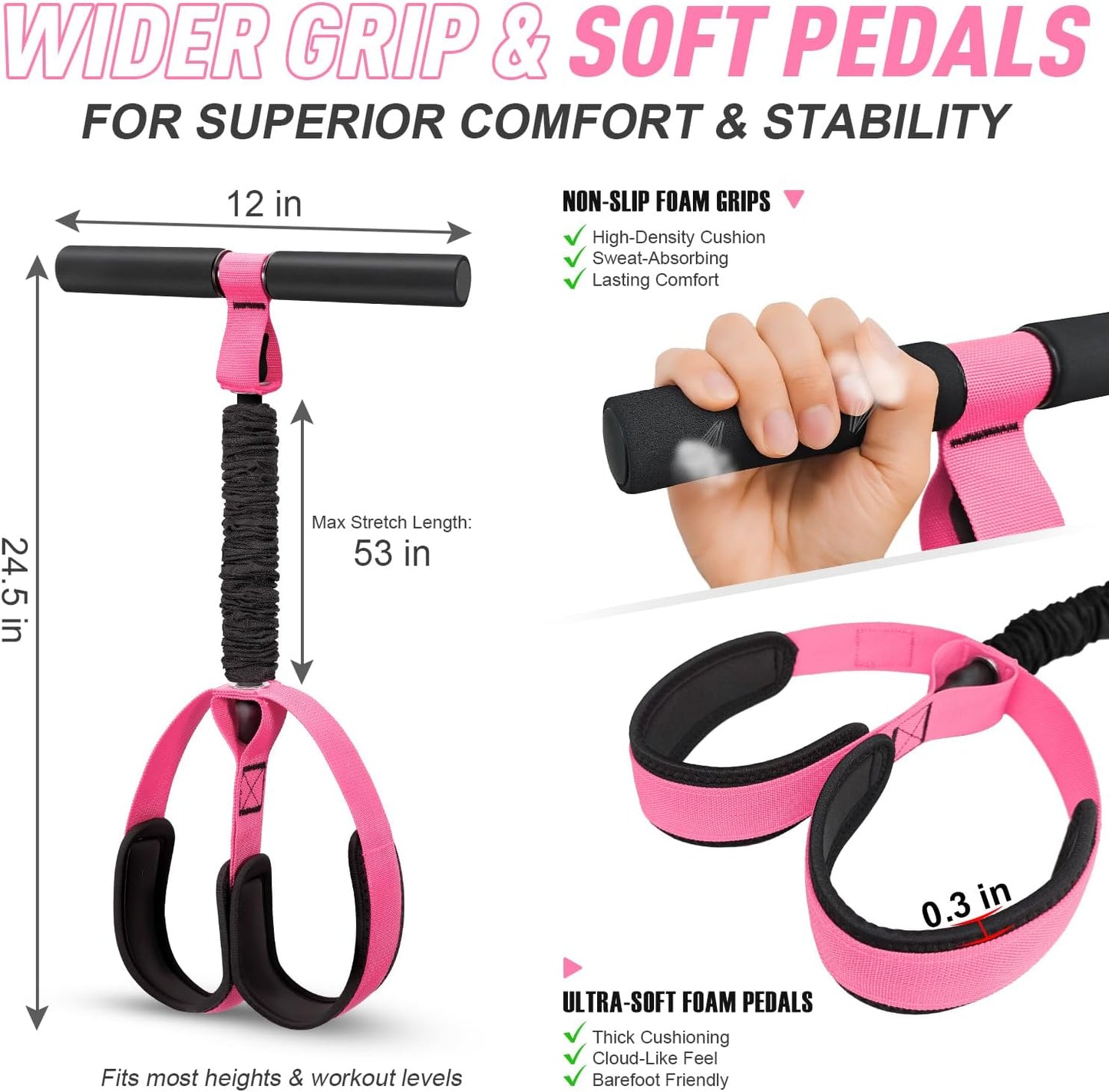 2026 Upgraded Durable Pedal Resistance Band with Handle