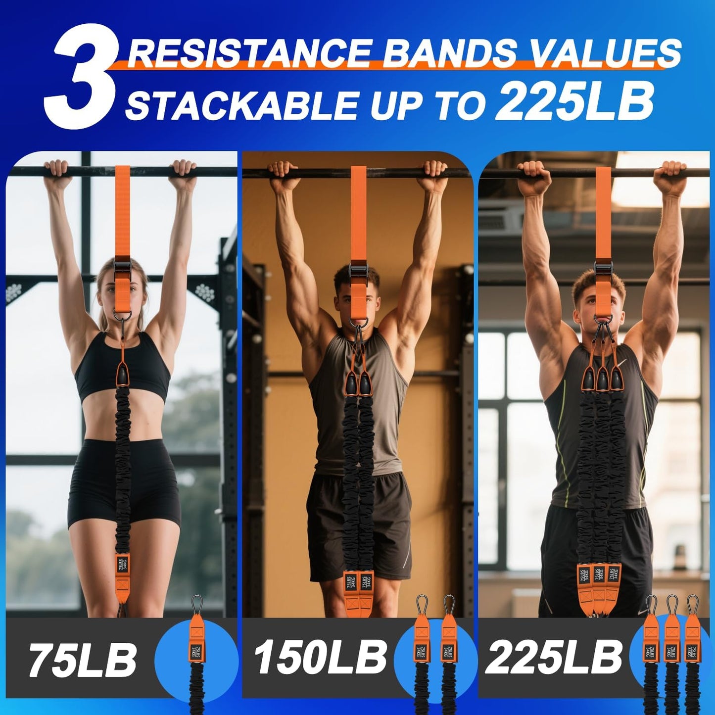 WHATAFIT Resistance Loop Bands, Latex Workout Bands for Home Fitness, Strength Training
