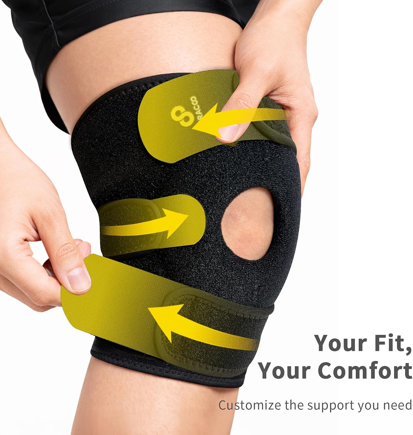 Bracoo Knee Support Brace for Men Women, Adjustable Compression Sleeve Wrap