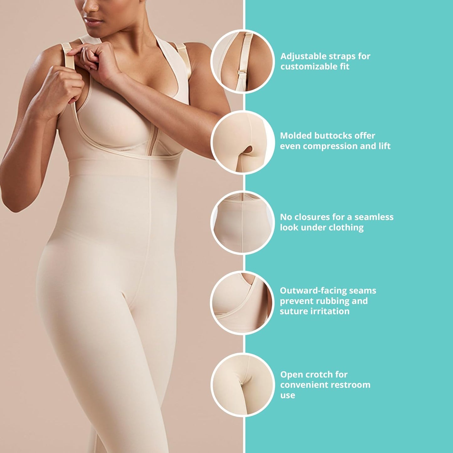 MARENA SFBHM2 Stage 2 High-Back Pull-On Girdle with Adjustable Mid-Calf Length