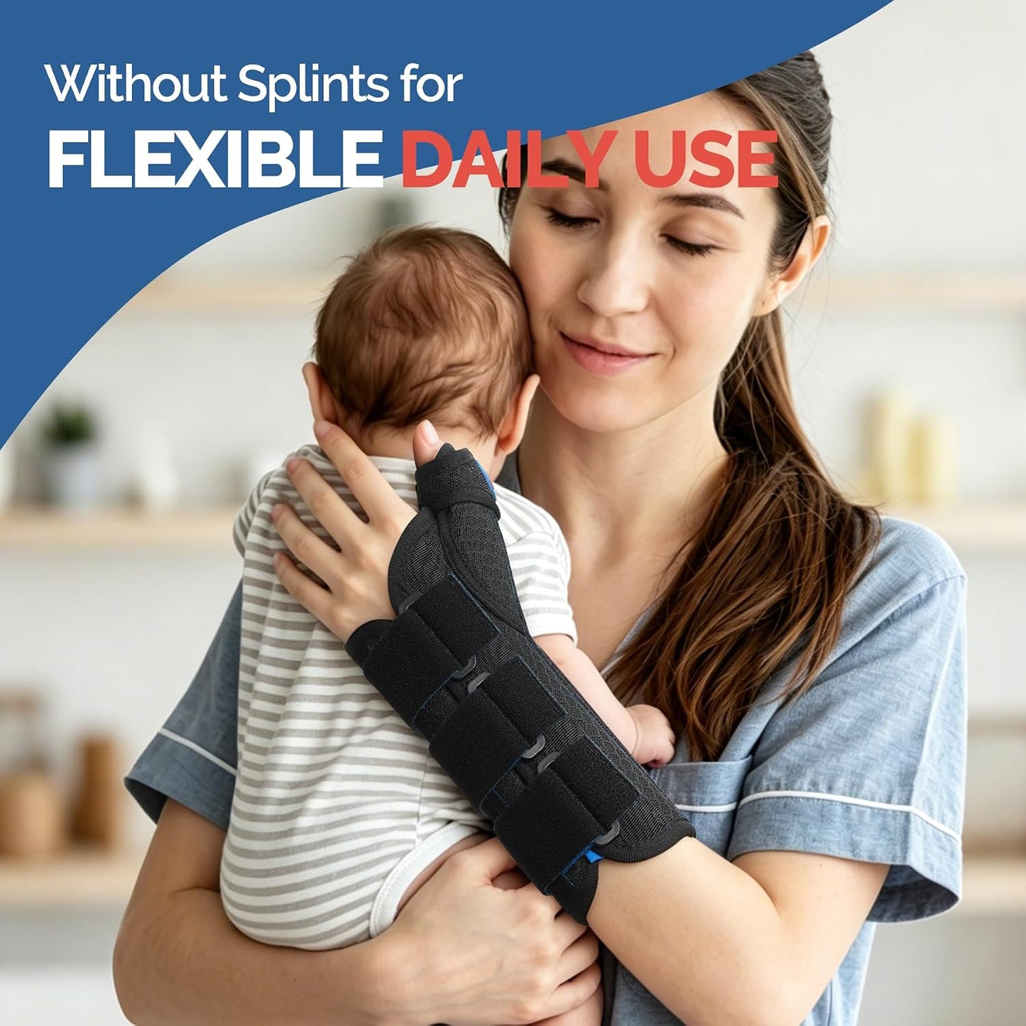 FEATOL Carpal Tunnel Wrist Brace Night Support for De Quervains Tenosynovitis and Tendonitis
