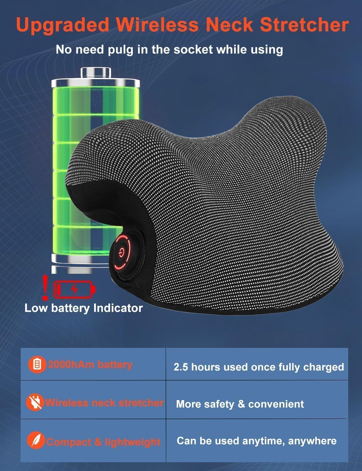 Upalled Wireless Heated Neck Stretcher for Pain Relief