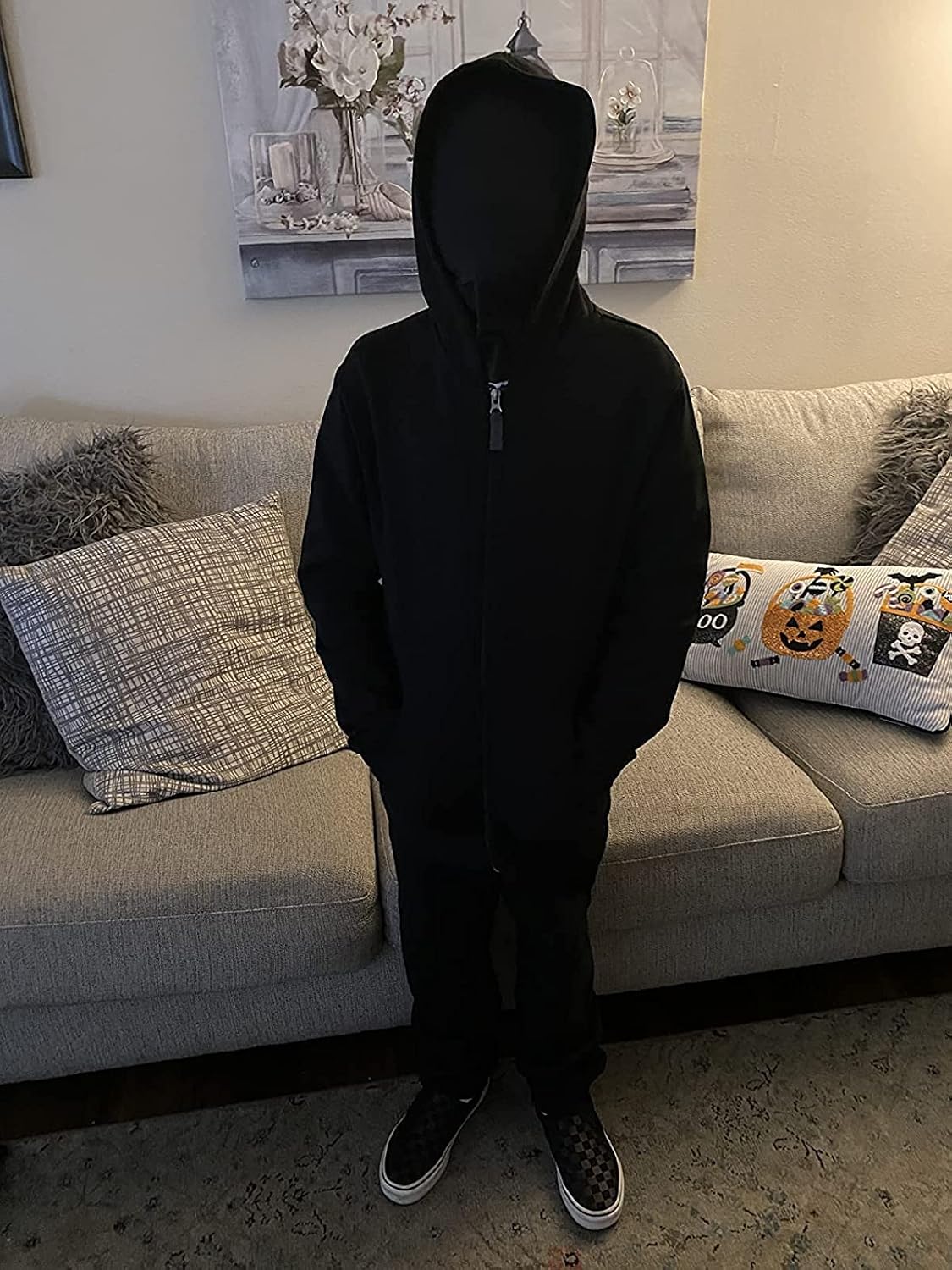 Homelex 2 Pieces Full Face Mask, Unisex BW 2nd Skin Spandex Halloween Hood