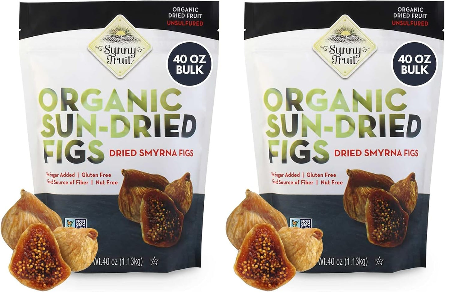 Sunny Fruit Organic Turkish Dried Figs, 2.5 Pound Bulk Bag