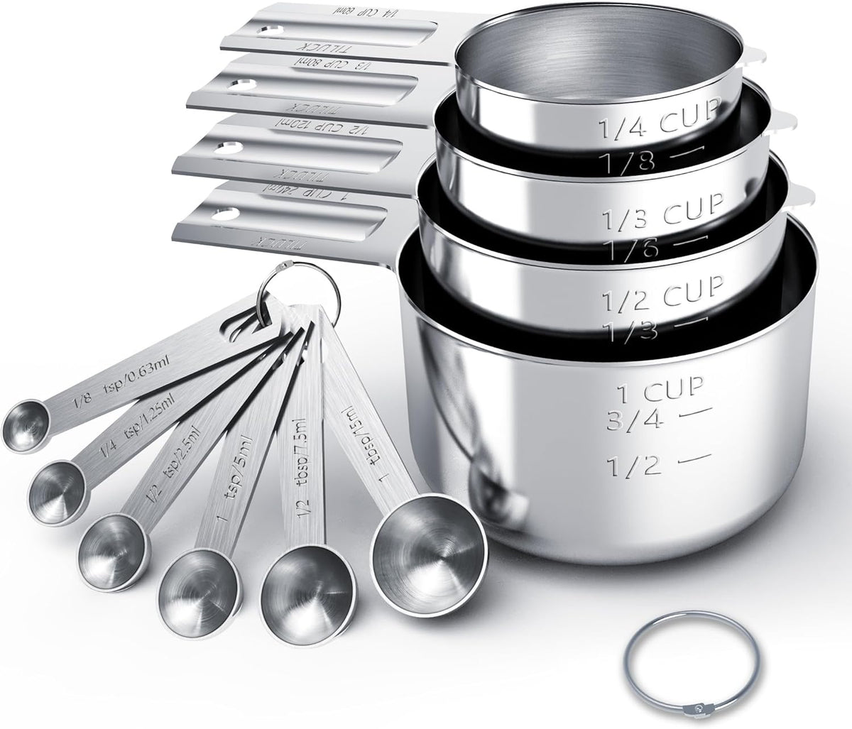 TILUCK Stainless Steel Measuring Cups & Spoons Set, Cups and Spoons,Kitchen Gadgets for Cooking & Baking (10)