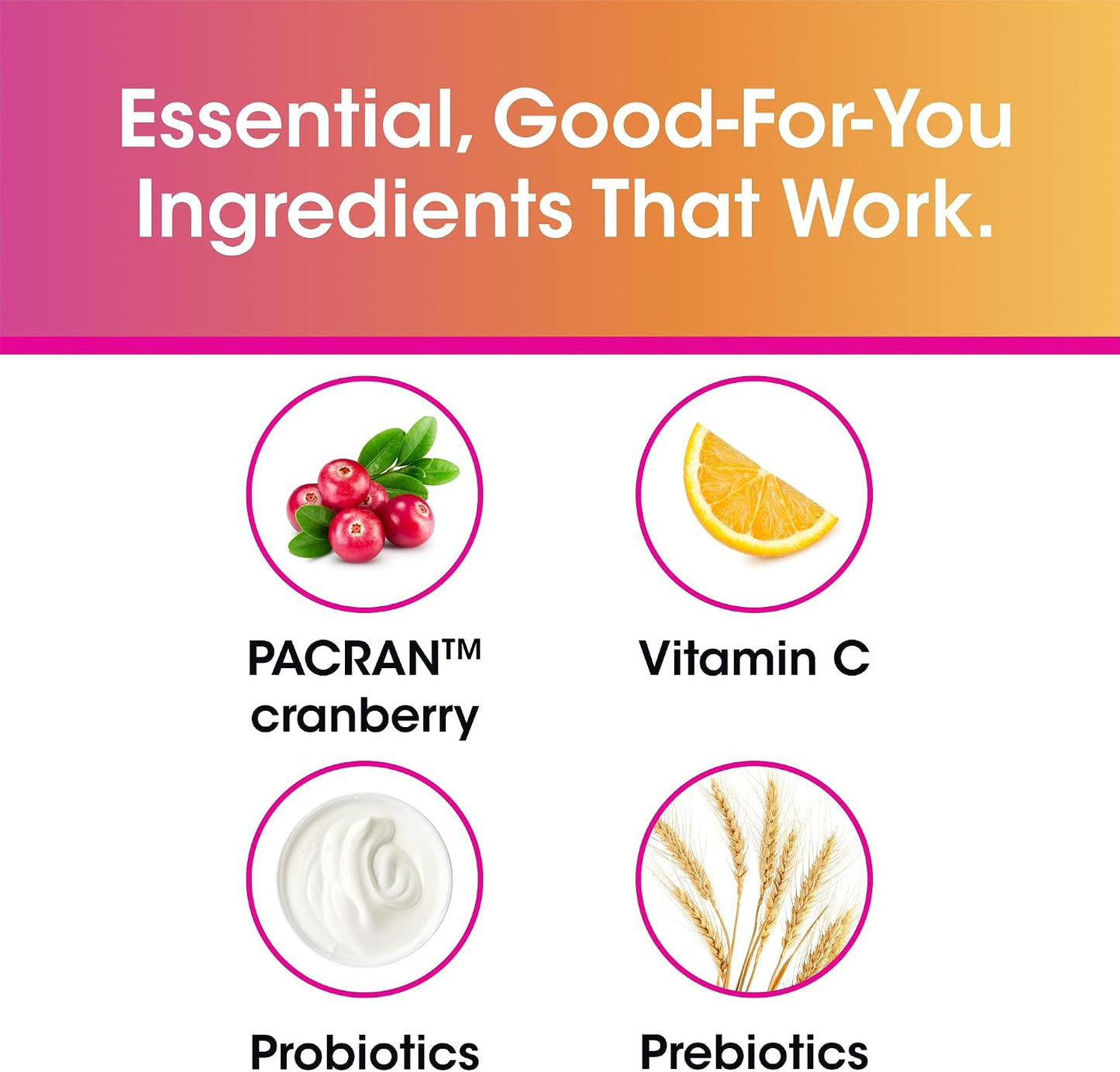 vH Essentials Probiotics for Women with Prebiotics, Cranberry & Vitamin C - 120 Capsules (60 Day Supply) -Probiotics Support Gut Balance, Health & Urinary Tract Health for Women