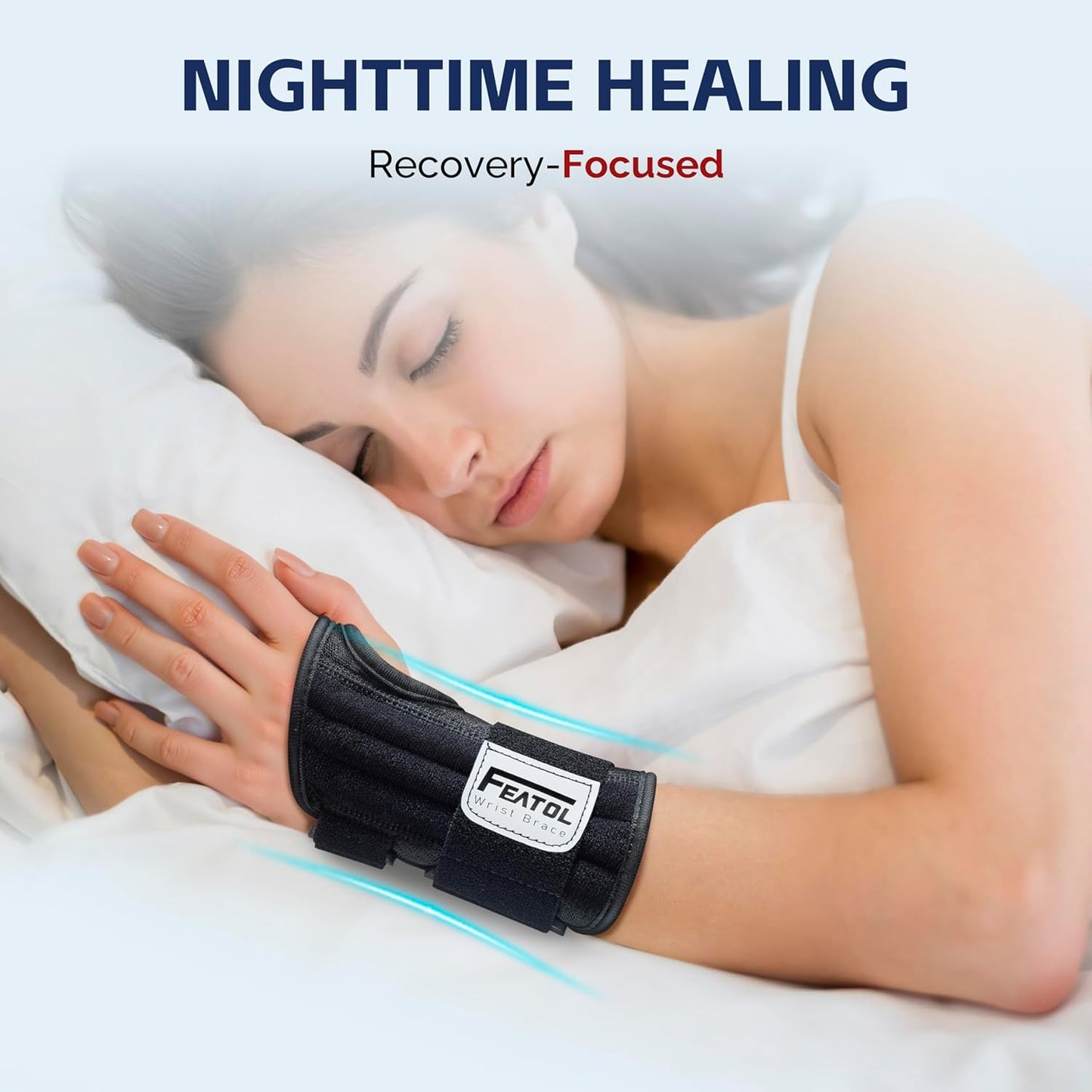 FEATOL Carpal Tunnel Wrist Brace for Women and Men with Wrist Splint