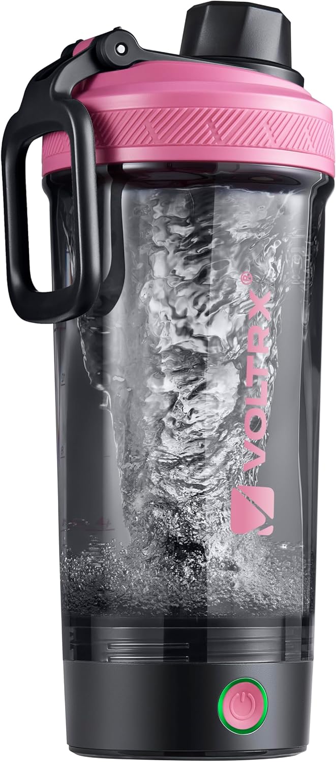 VOLTRX USB-C Rechargeable Electric Protein Shake Mixer Bottle, 24oz, BPA-Free