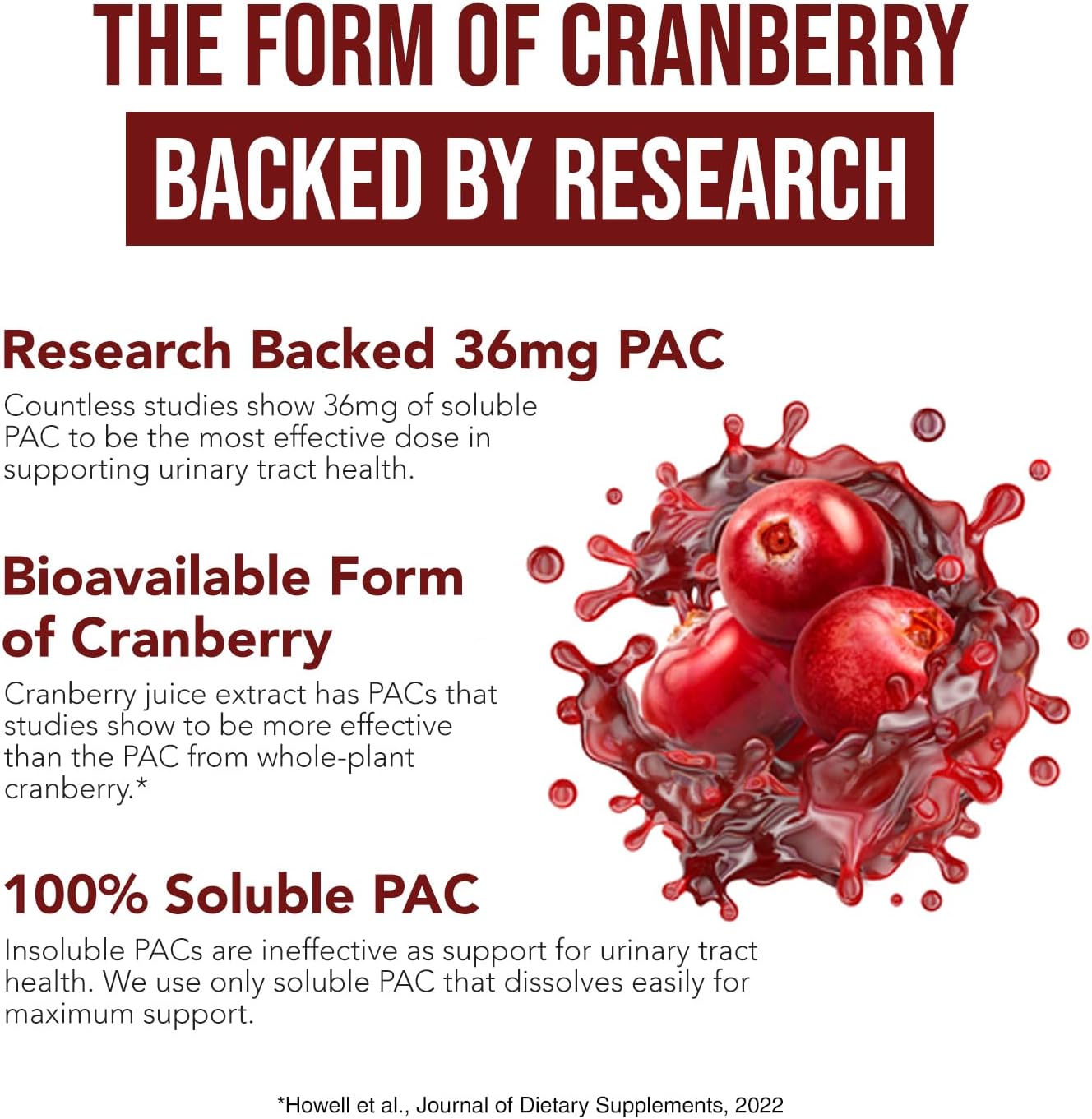 CranEaze®: Cranberry Juice Extract Plus D-Mannose – 36 mg PAC, 100% Soluble PAC - Supports Urinary Tract Health – Most Effective Cranberry Pills for Women, UTI Cranberry Supplement - 60 Capsules