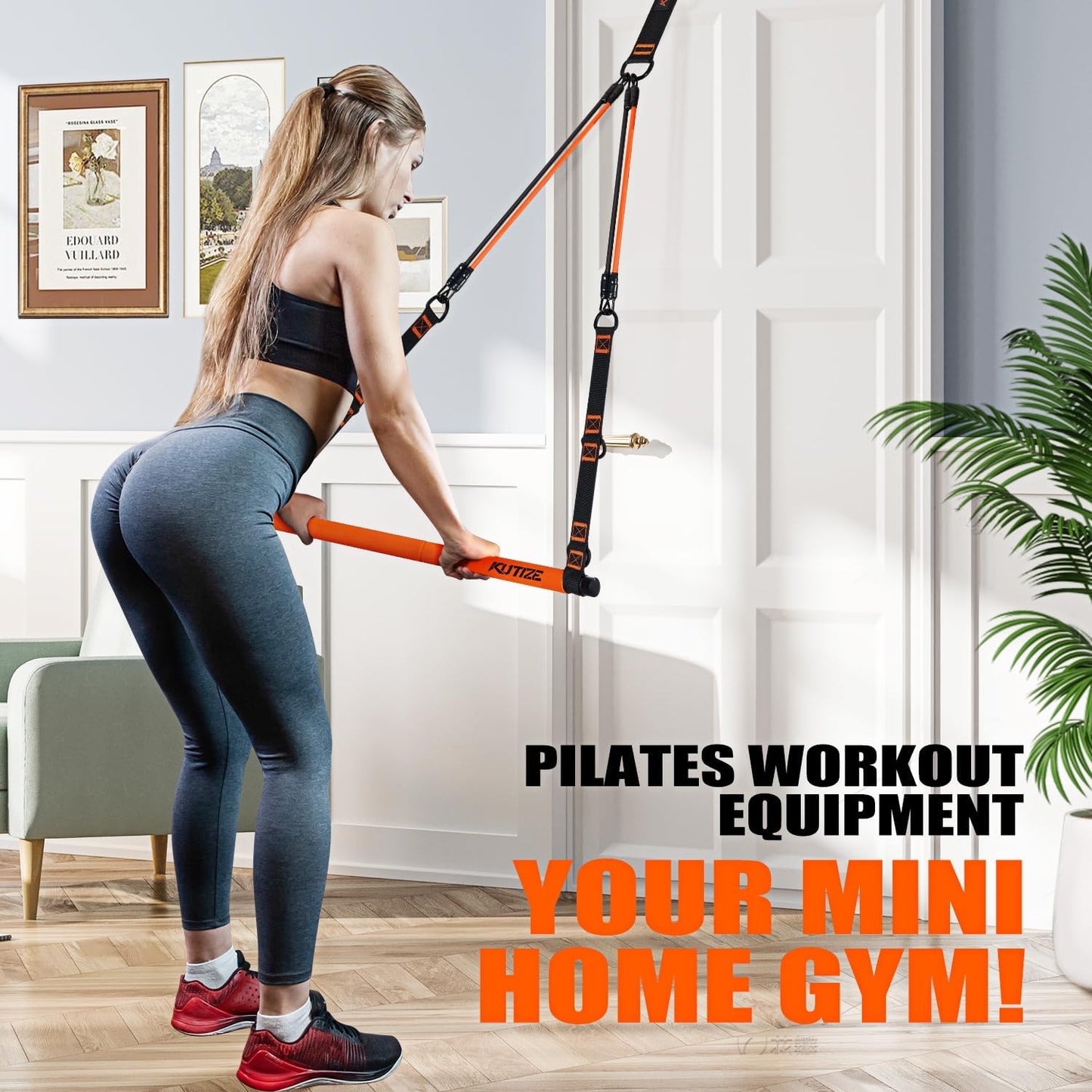 KUTIZE Pilates Bar Kit with Resistance Bands for Full-Body Workouts