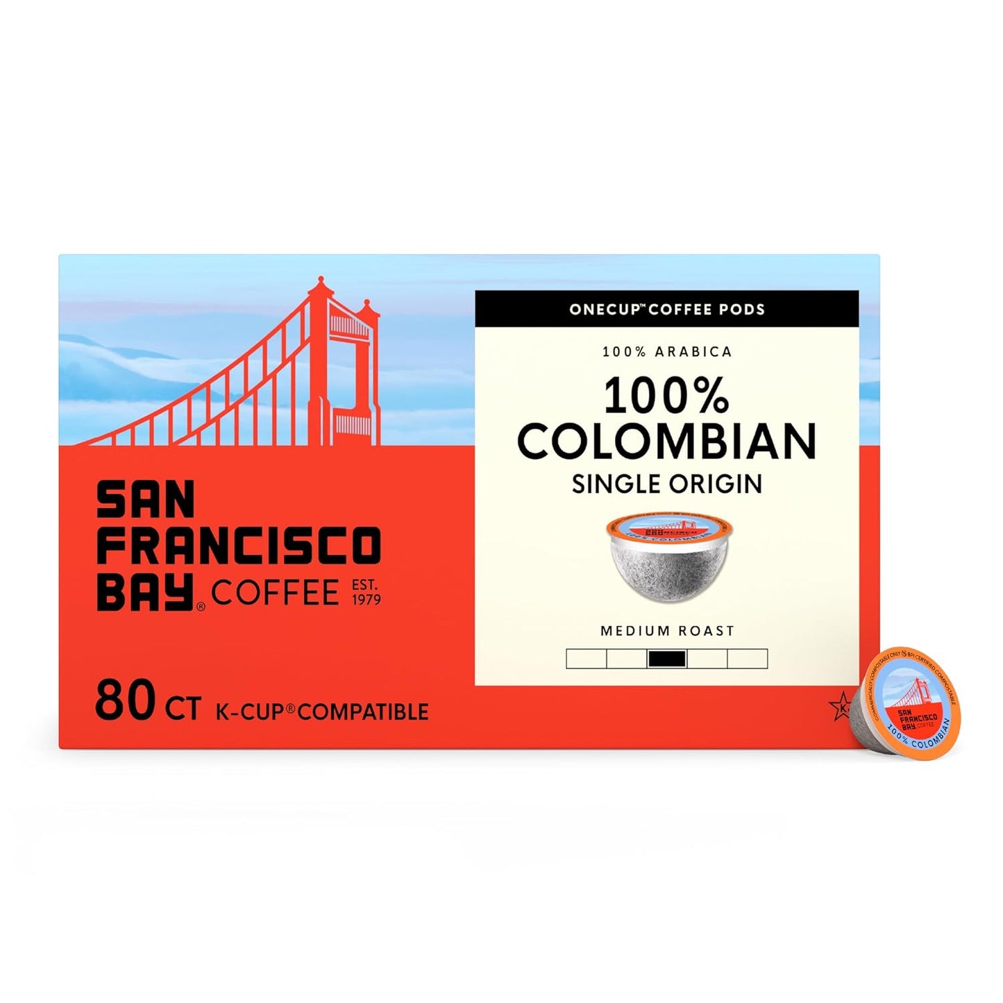 San Francisco Bay Organic Rainforest Blend K-Cup Coffee Pods, 80 count, Medium-Dark Roast
