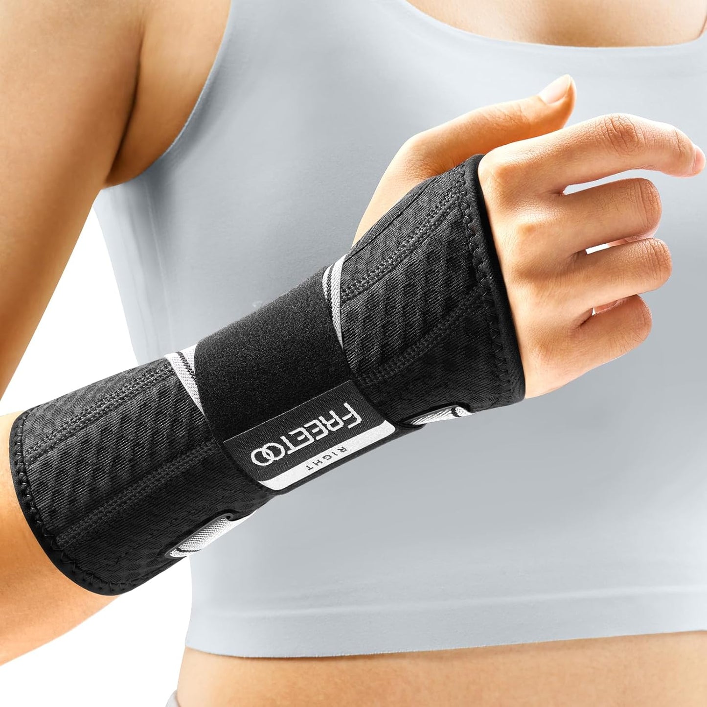 FREETOO Carpal Tunnel Wrist Brace Night Support for Pain Relief and Arthritis