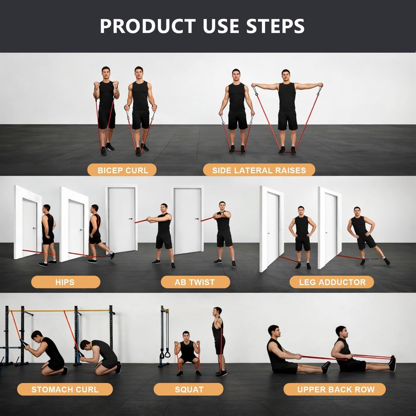 Veick Resistance Bands for Home Workout with Handles