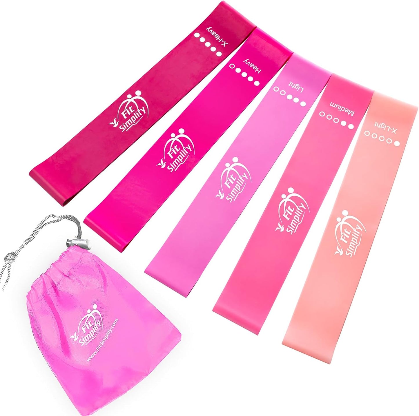 Fit Simplify Resistance Loop Bands - 5 Levels, Carry Bag, Instruction Guide