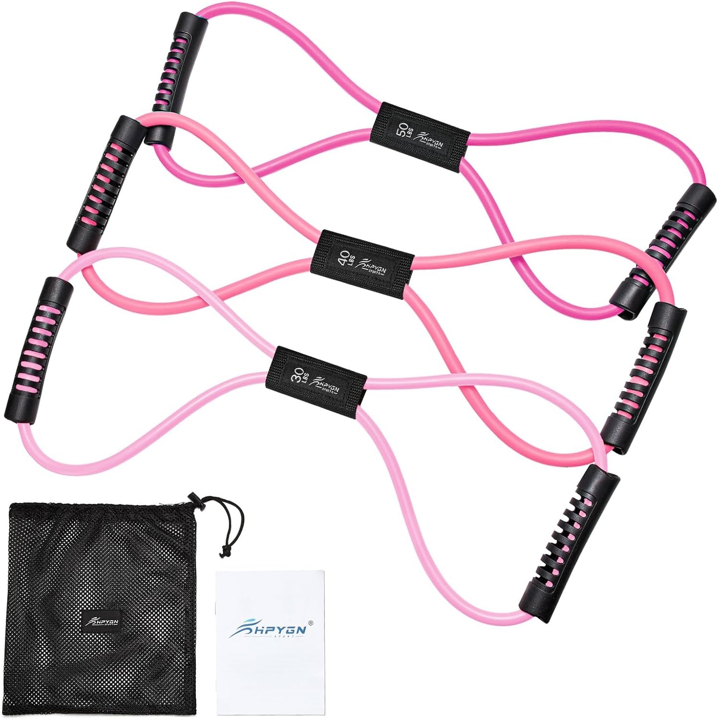HPYGN Figure 8 Resistance Bands for Women and Men, 8 Shaped Exercise Bands for Arms, Chest, and Yoga
