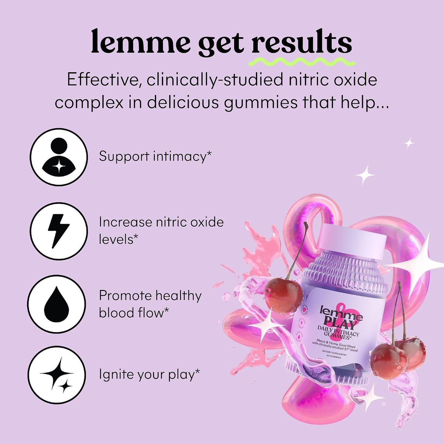 Lemme Play Daily Intimacy Gummies for Women and Men with S7 Nitric Oxide Complex