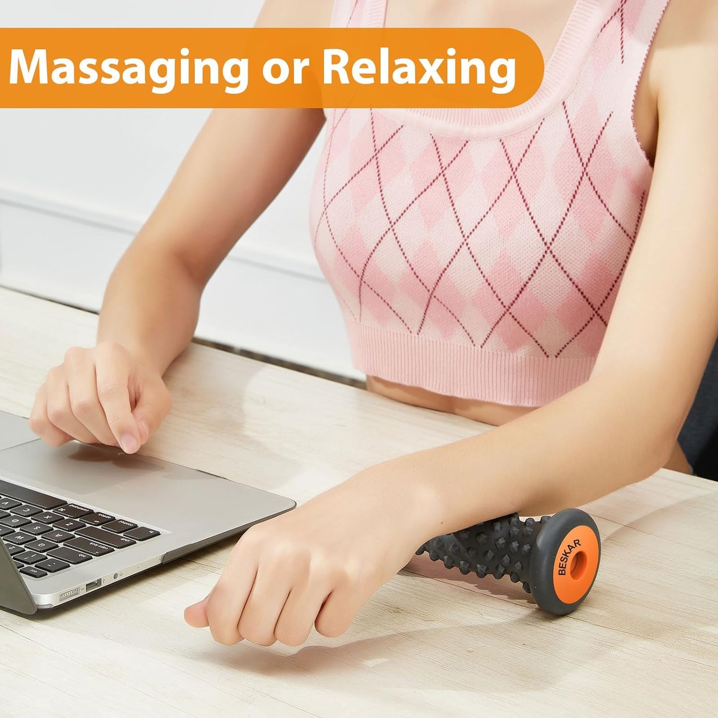 BESKAR Foot Massager Roller for Plantar Fasciitis Relief, Deep Tissue Massage