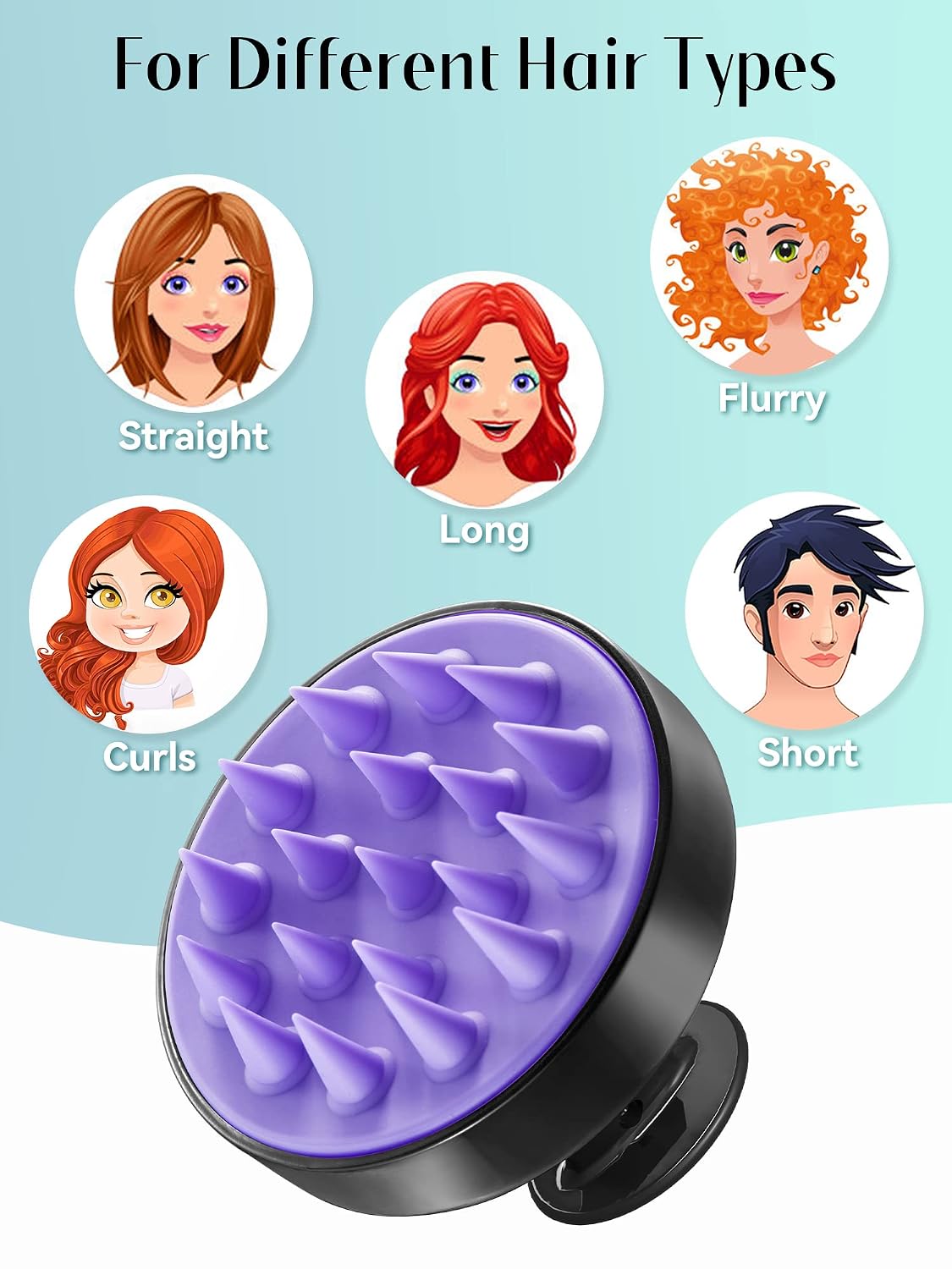 HEETA Scalp Massager for Hair Growth and Relaxation, Soft Silicone Shampoo Brush