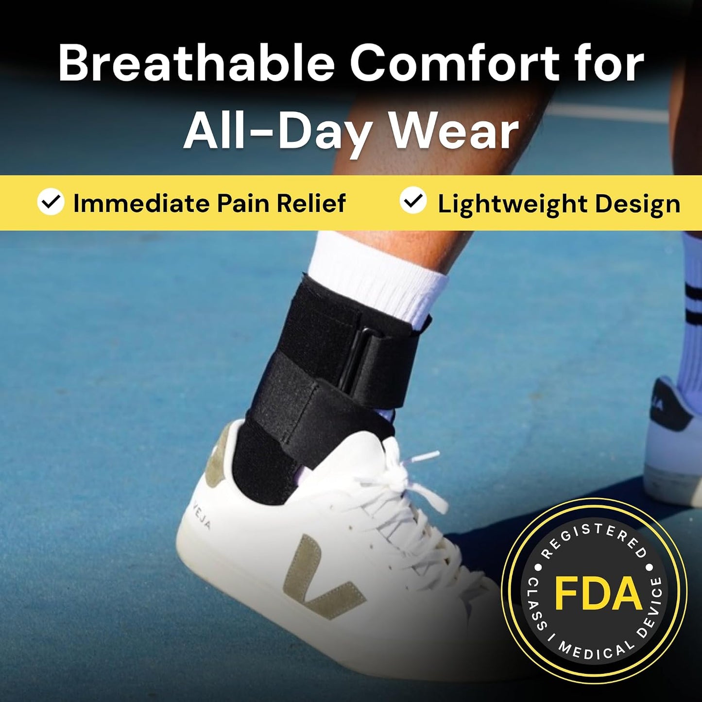 BraceUP Ankle Brace - Relieve Pain, Enhance Stability for Foot Pain, Sprained Ankle, Achilles Tendonitis