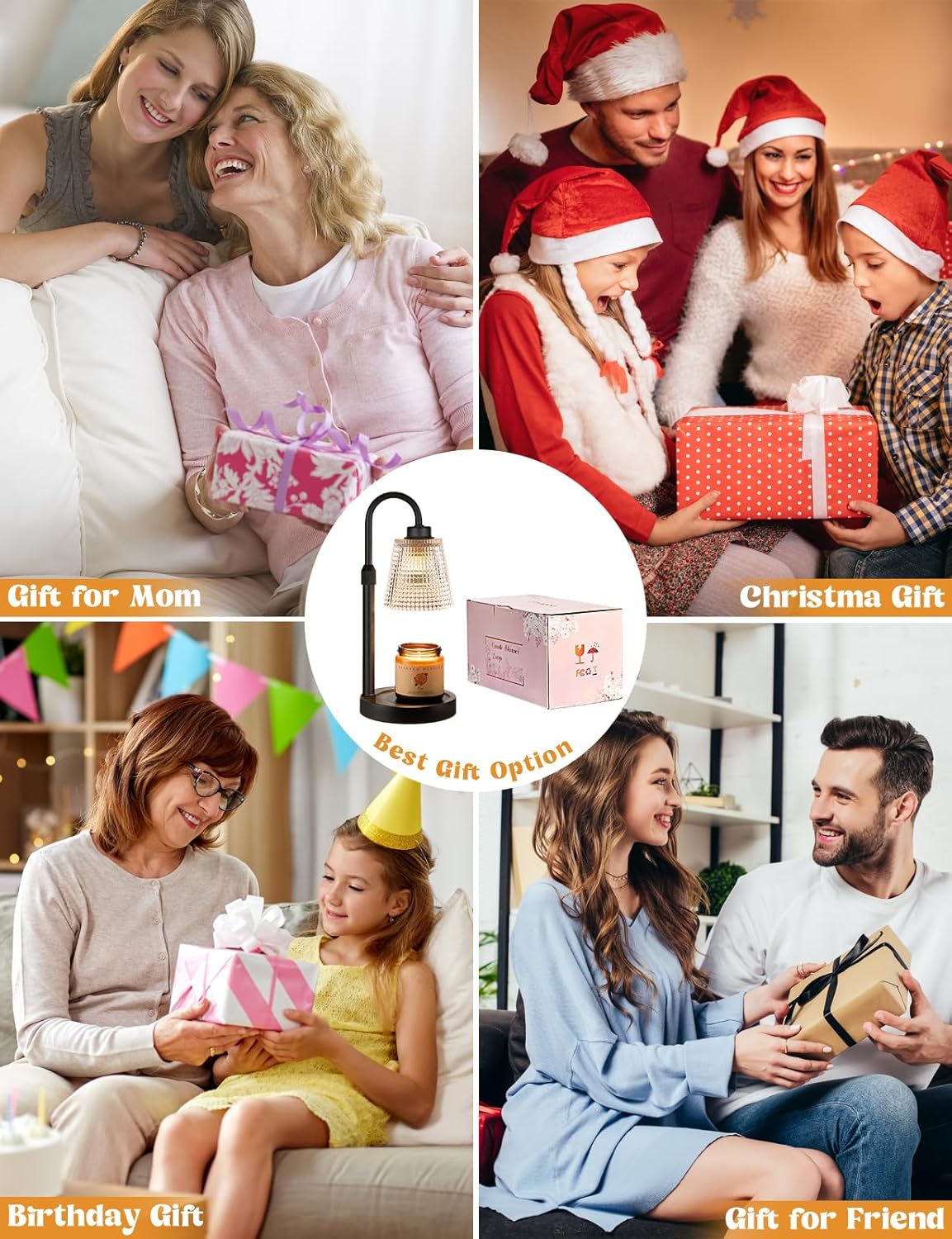 Innqoo Candle Warmer Lamp with Timer Home Decor Birthday Gifts for Women | Dimmable Candle Warmer for Jar Candles, Height Adjustable Wax Melts Warmer, House Warming Gifts New