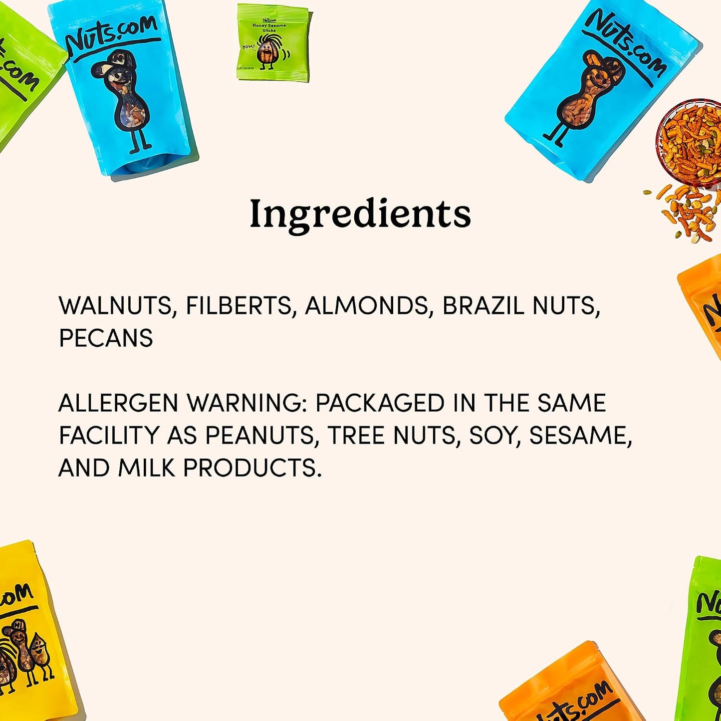 Mixed nuts in shell assortment, 2 pounds, premium walnuts, almonds, hazelnuts, pecans, and Brazil nuts