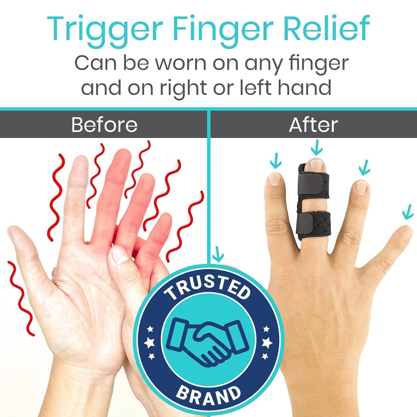 Vive Finger Splint 2 Pack - Universal Finger Straightener and Support