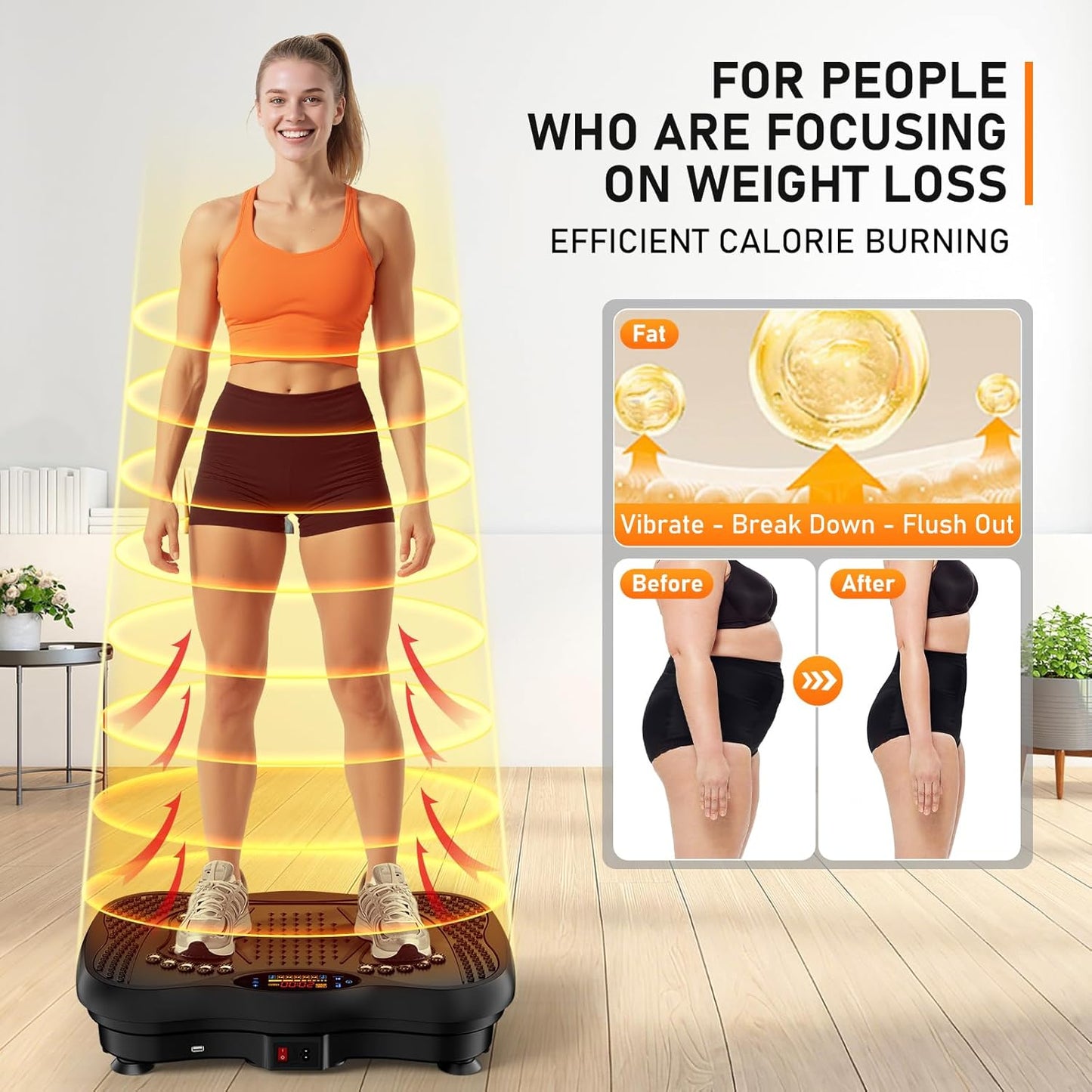 GLYLF Vibration Plate Exercise Machine, 130 Levels, 450 Lbs