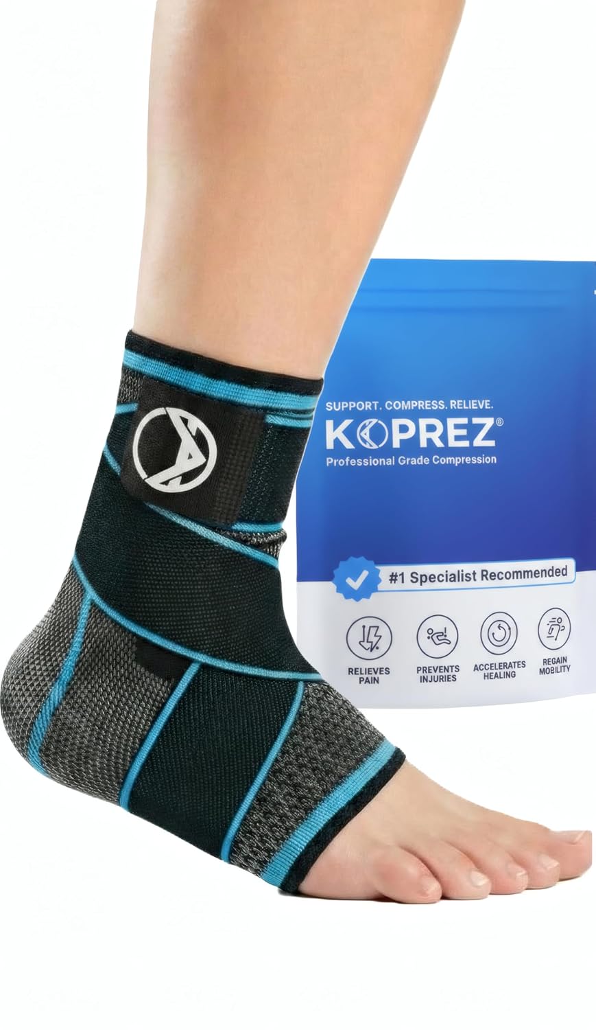 Koprez Plantar Fasciitis Sleeve for Ankle Support and Relief