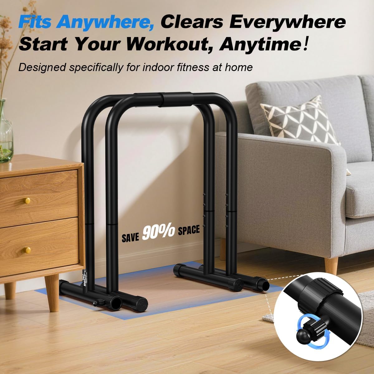 RELIFE Dip Station - Heavy Duty Dip Stands for Fitness Workouts
