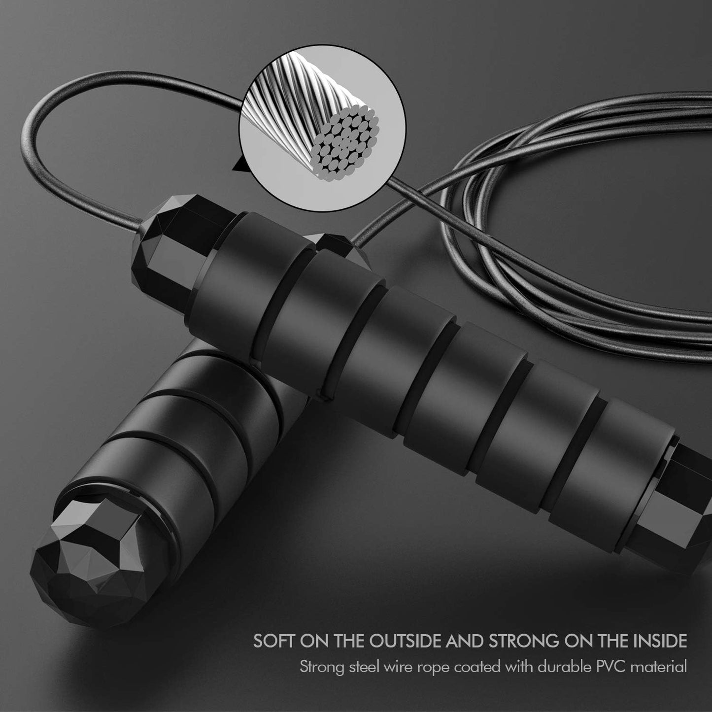 Tangle-Free Adjustable Steel Jump Rope with Ball Bearings