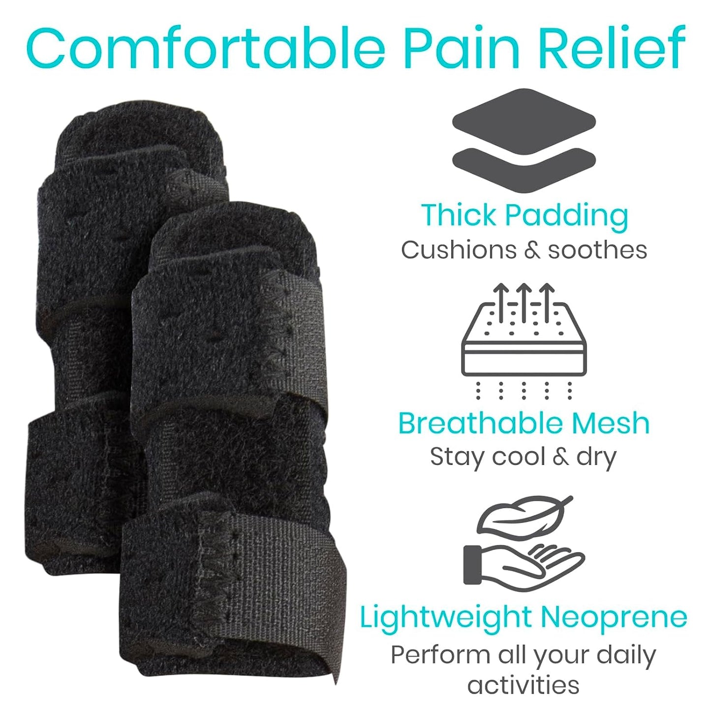 Vive Finger Splint 2 Pack - Universal Finger Straightener and Support