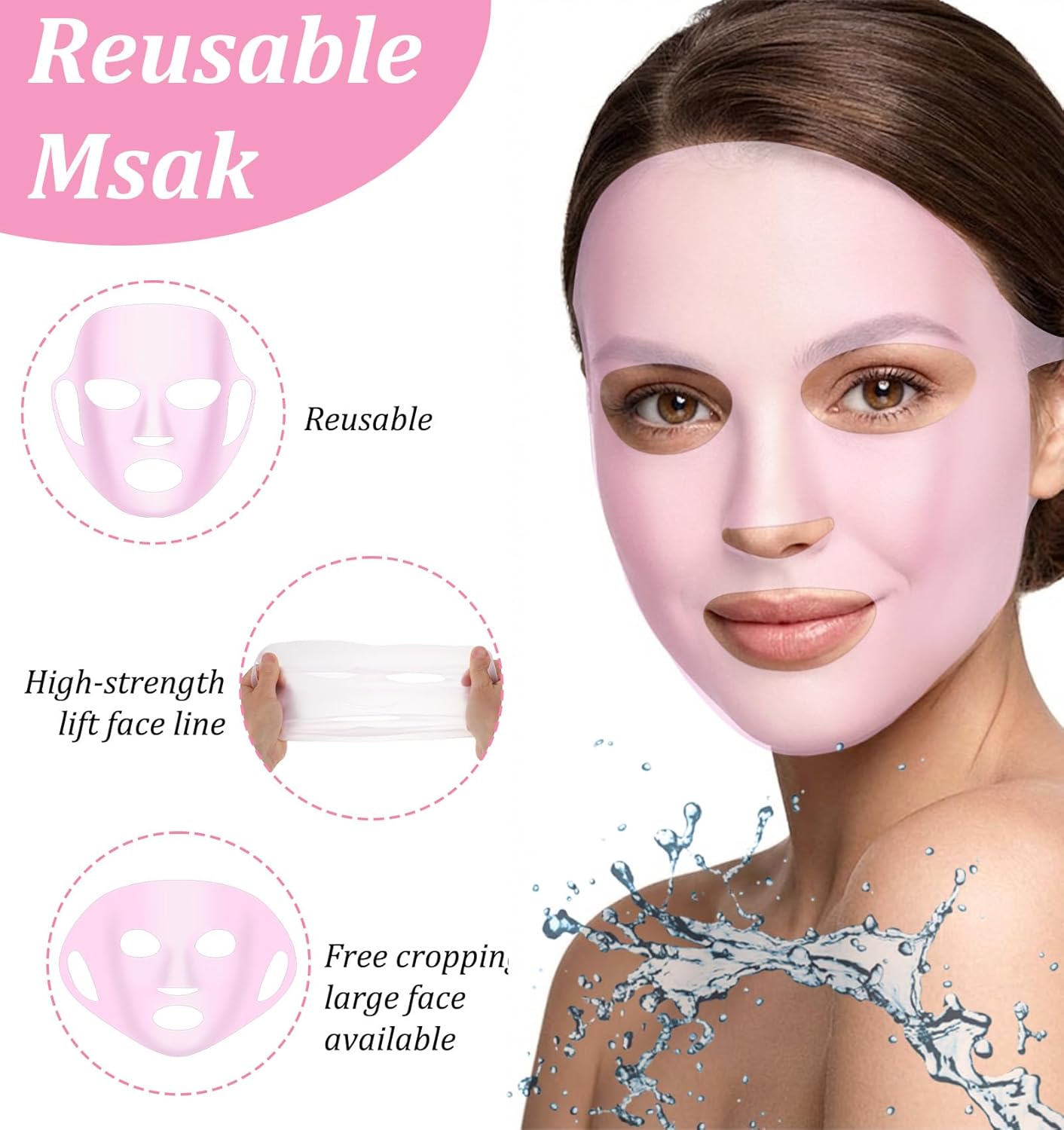 Silicone Facemask Holder Reusable Set of 3 for Sheet Masks Skincare Beauty Tool