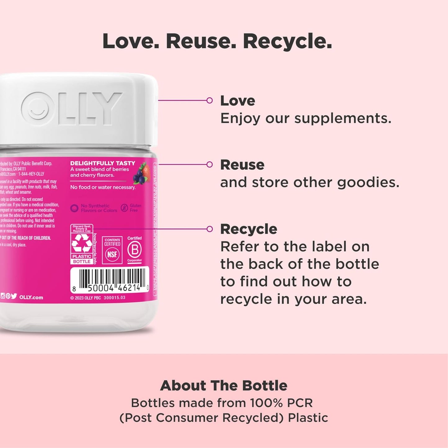 OLLY Active Immunity Gummy, Elderberry, Zinc, Vitamin C, Berry Flavored, 15 Day Supply