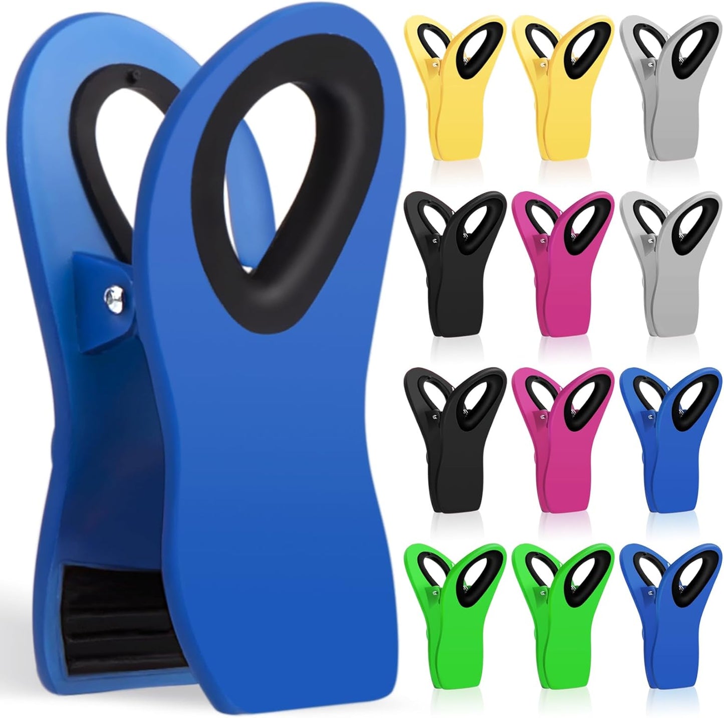 JETMORE 12 Pack Chip Clips Bag Clips, Magnetic Bag Clip for Food Storage | Heavy duty, plastic food clip for chips, snack, kitchen, refrigerator, garden, sewing, fabric, clothes pins