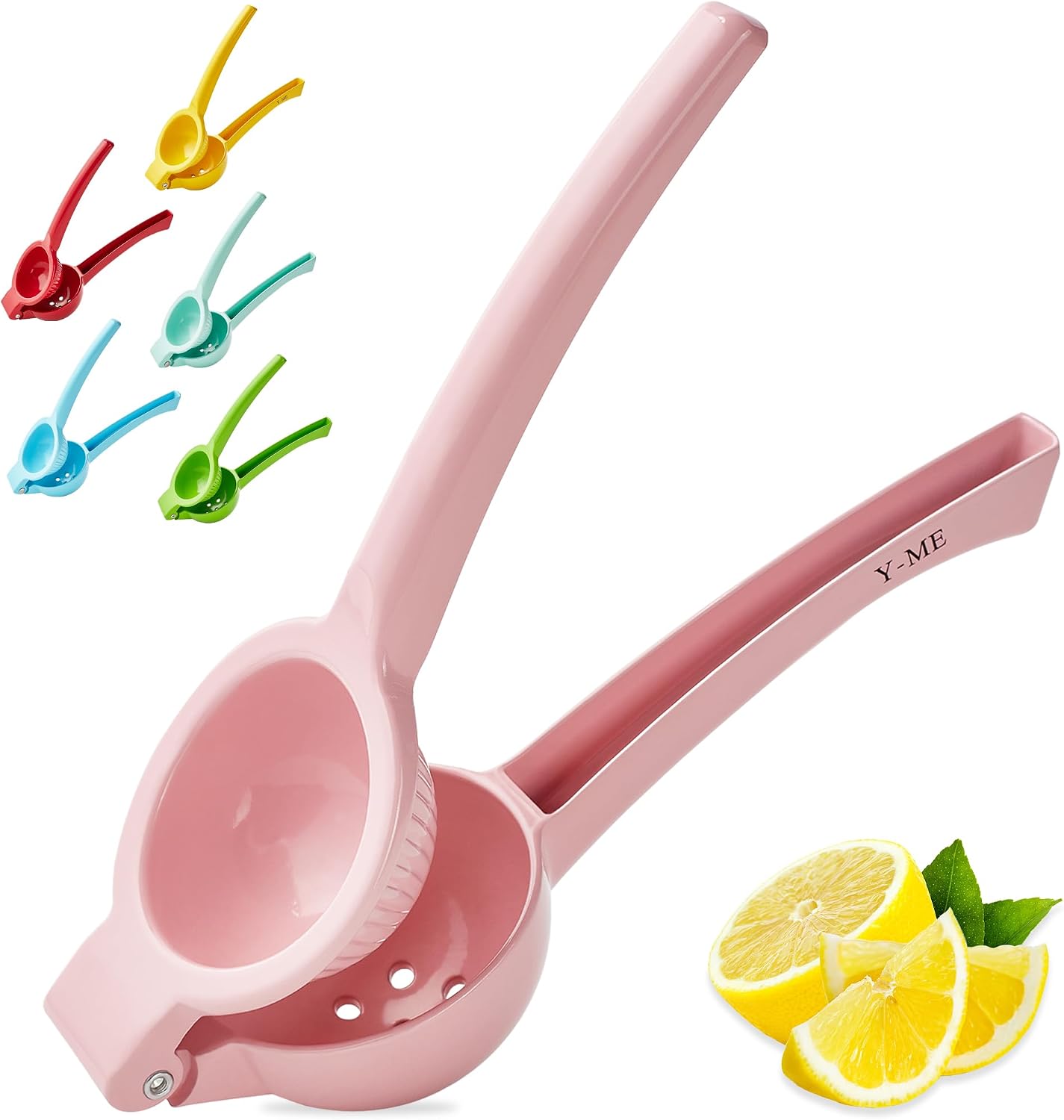 Y-ME Manual Juicer Citrus Lemon Squeezer, Fruit Juicer Lime Press Metal, Professional Hand Juicer Kitchen Tool(Yellow）