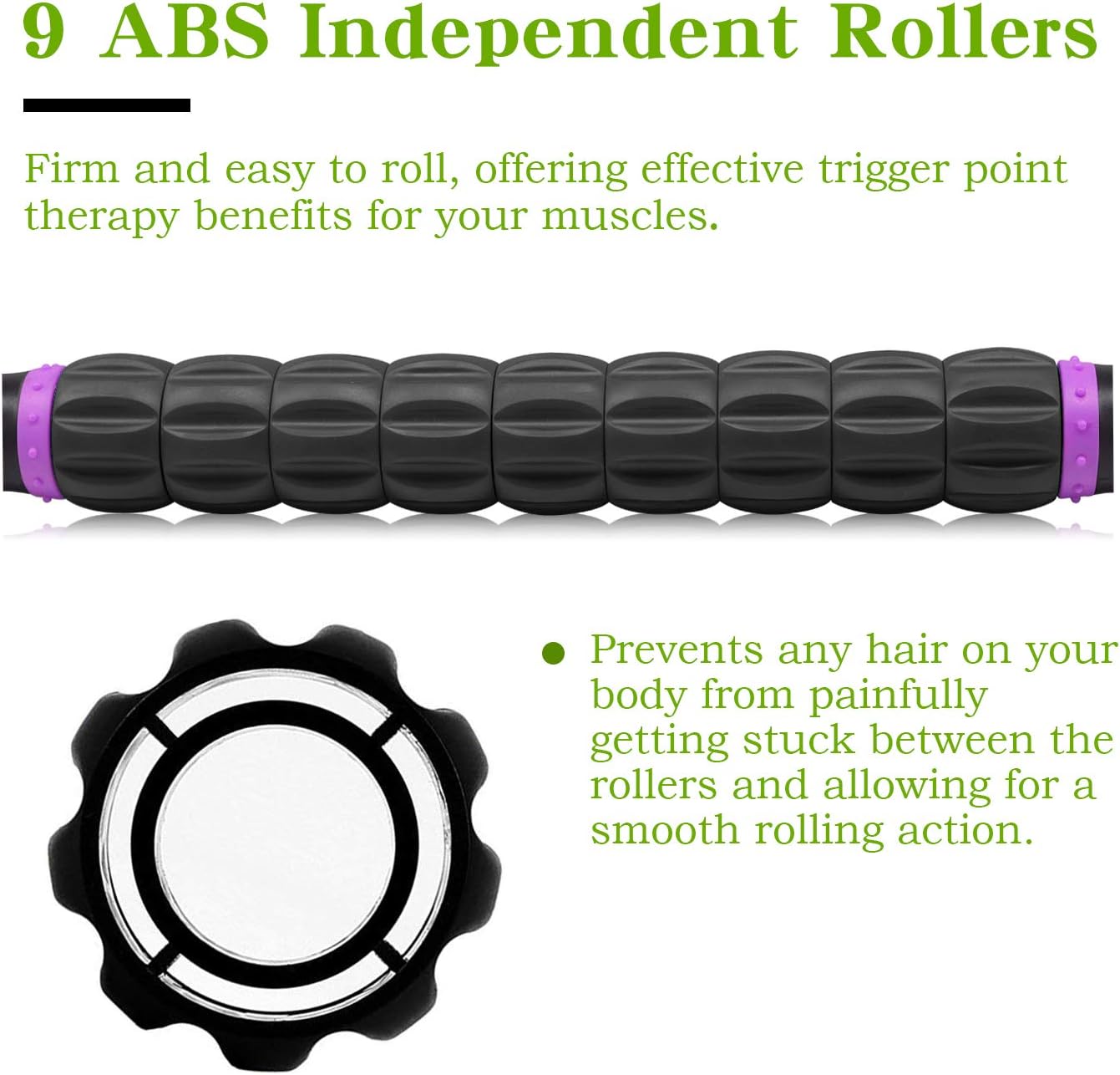 Muscle Roller Massage Stick - Deep Tissue Fascia Blaster for Myofascial Pain Relief and Lymphatic Drainage