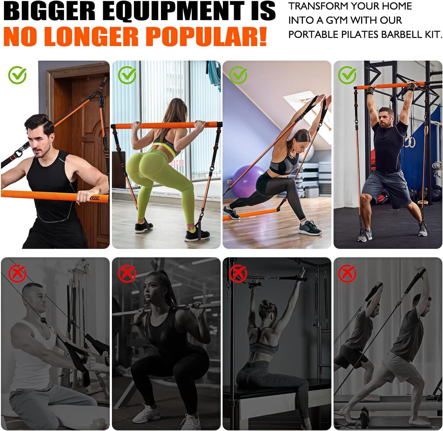 KUTIZE Pilates Bar Kit with Resistance Bands for Full-Body Workouts