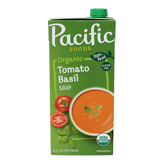 Pacific Foods Organic Tomato Basil Soup, 32 oz Carton