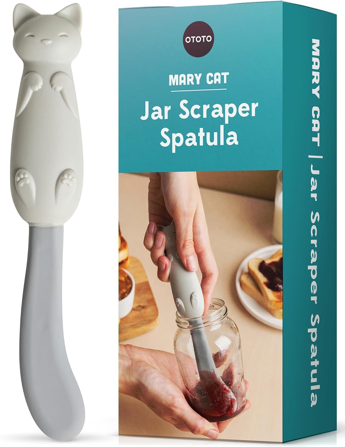 OTOTO Splatypus Jar Spatula for Scooping and Scraping - Unique Fun Cooking Kitchen Gadgets for Foodies - BPA-free & 100% Food Safe - Crepe Spreader