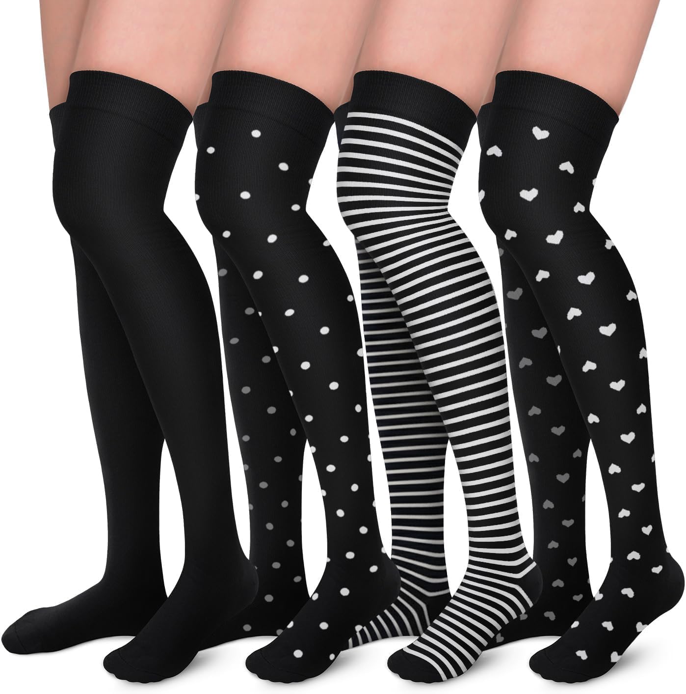 Aoliks Compression Socks for Women and Men, 4 Pairs, Gradient Compression
