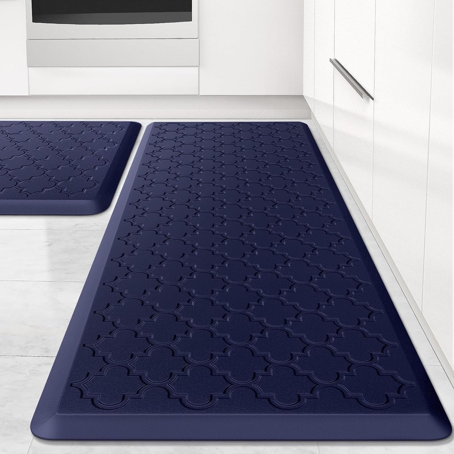 Kitchen Mat [2 PCS] Cushioned Anti-Fatigue Floor Mat, Waterproof Non-Skid Ergonomic Comfort Foam Rugs, Standing Mat for Kitchen, Floor,Office, Sink, Laundry(Grey)