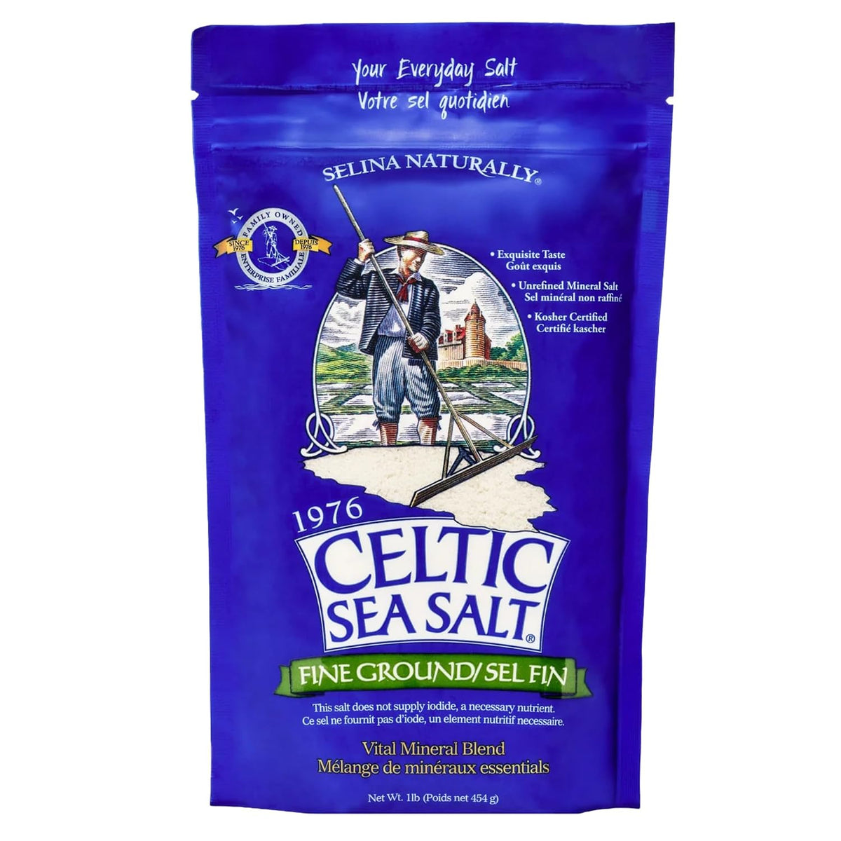 Celtic Sea Salt Fine Ground - Unrefined Mineral Salt, Sustainably Harvested, GMP Certified, Lab Tested