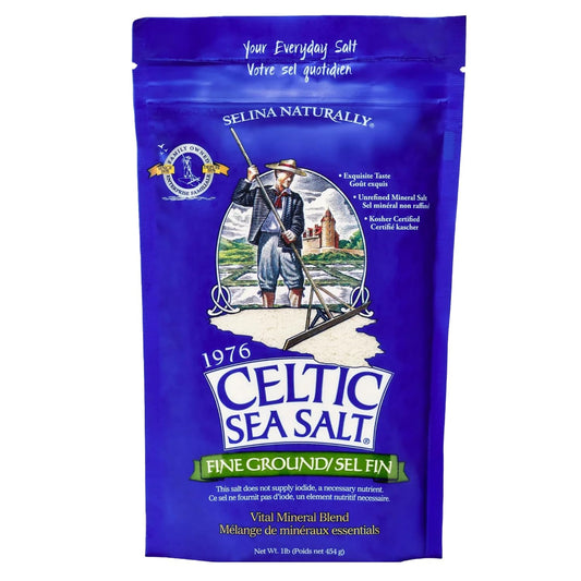 Celtic Sea Salt Fine Ground - Unrefined Mineral Salt, Sustainably Harvested, GMP Certified, Lab Tested