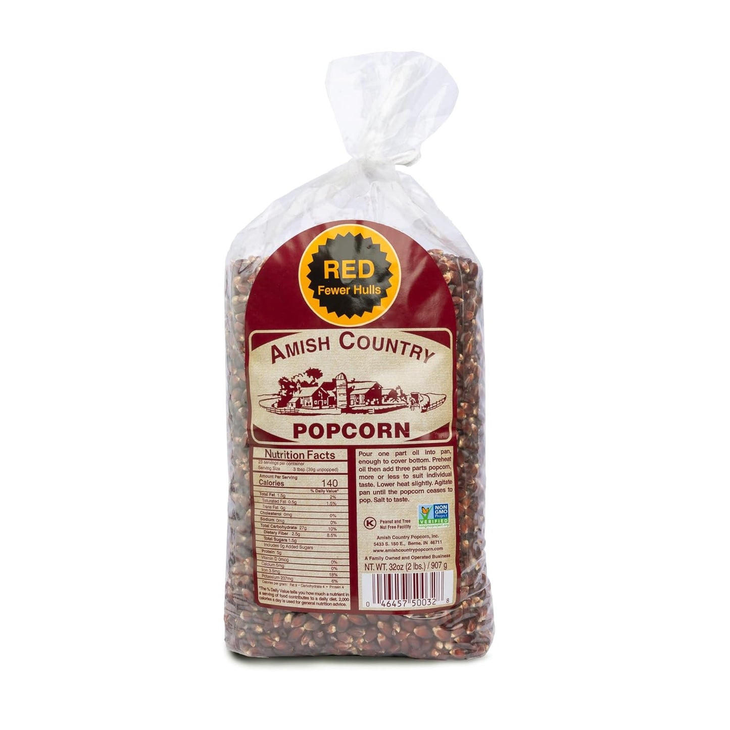 Amish Country Red Popcorn Kernels 6 lbs Bag Non-GMO Gluten Free