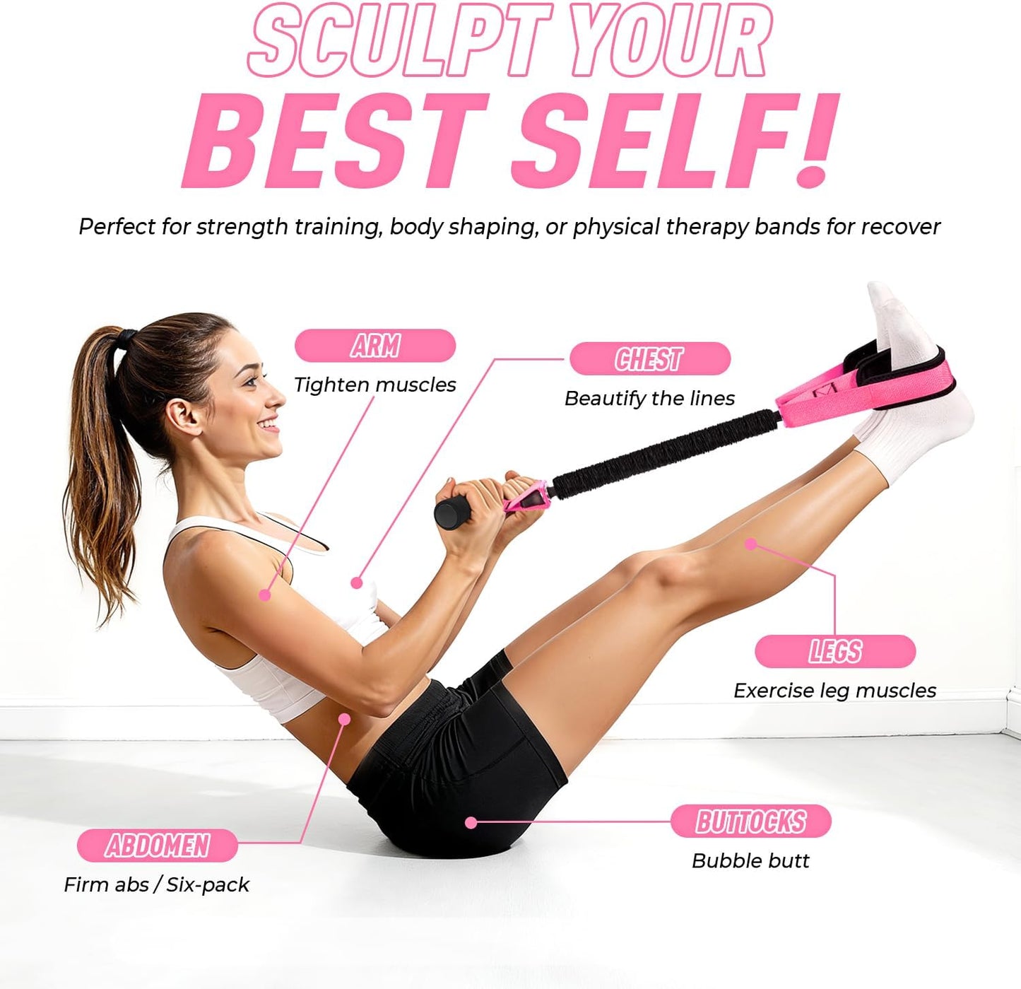 2026 Upgraded Durable Pedal Resistance Band with Handle