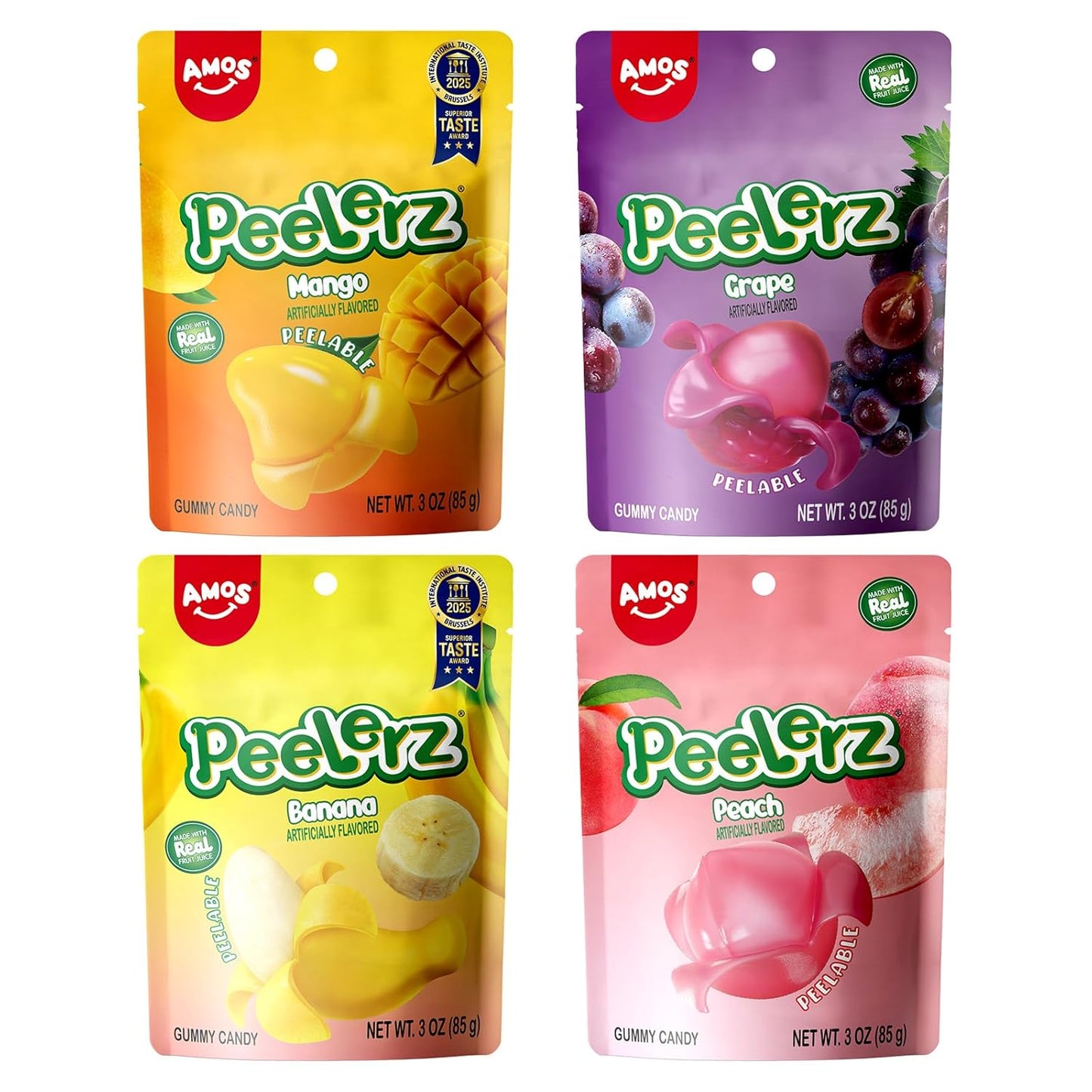 AMOS Peelerz Exotic Fruit Peelable Gummy Candy Variety Pack