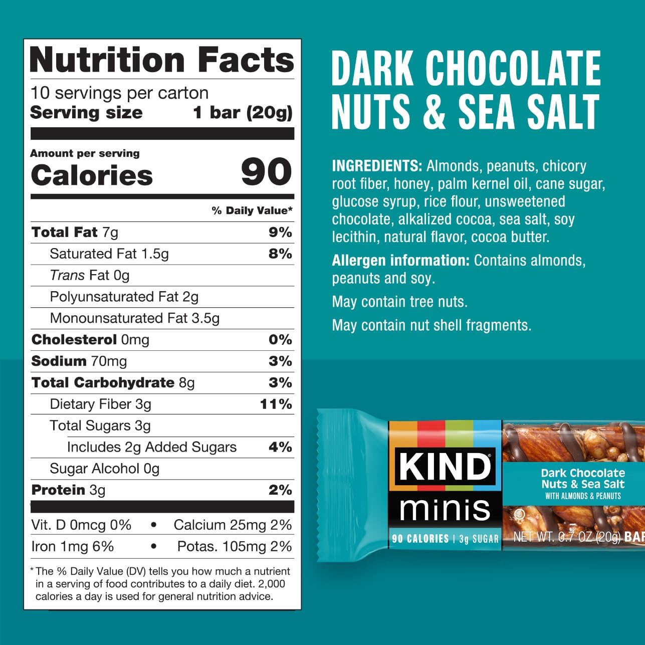 KIND Mini Snack Bars Variety Pack, Gluten Free, Low Sugar, Low Calorie Snacks