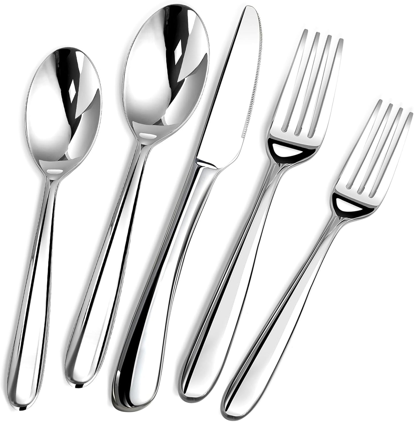 Silverware Set for 8, 40 Piece Stainless Steel Flatware Utensil Cutlery Set | Heavy Duty Steak Knife Fork and Spoon, Dishwasher Safe, Gift Package for Wedding Housewarming