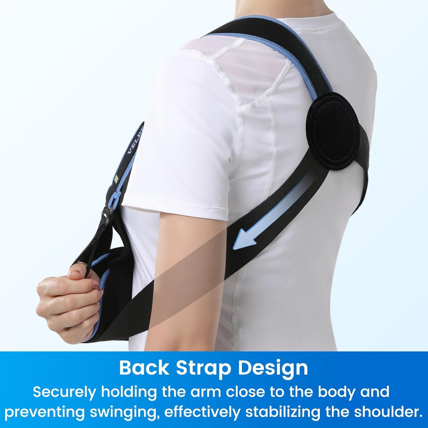 Velpeau Arm Sling Shoulder Immobilizer for Women and Men, Left or Right Arm Support