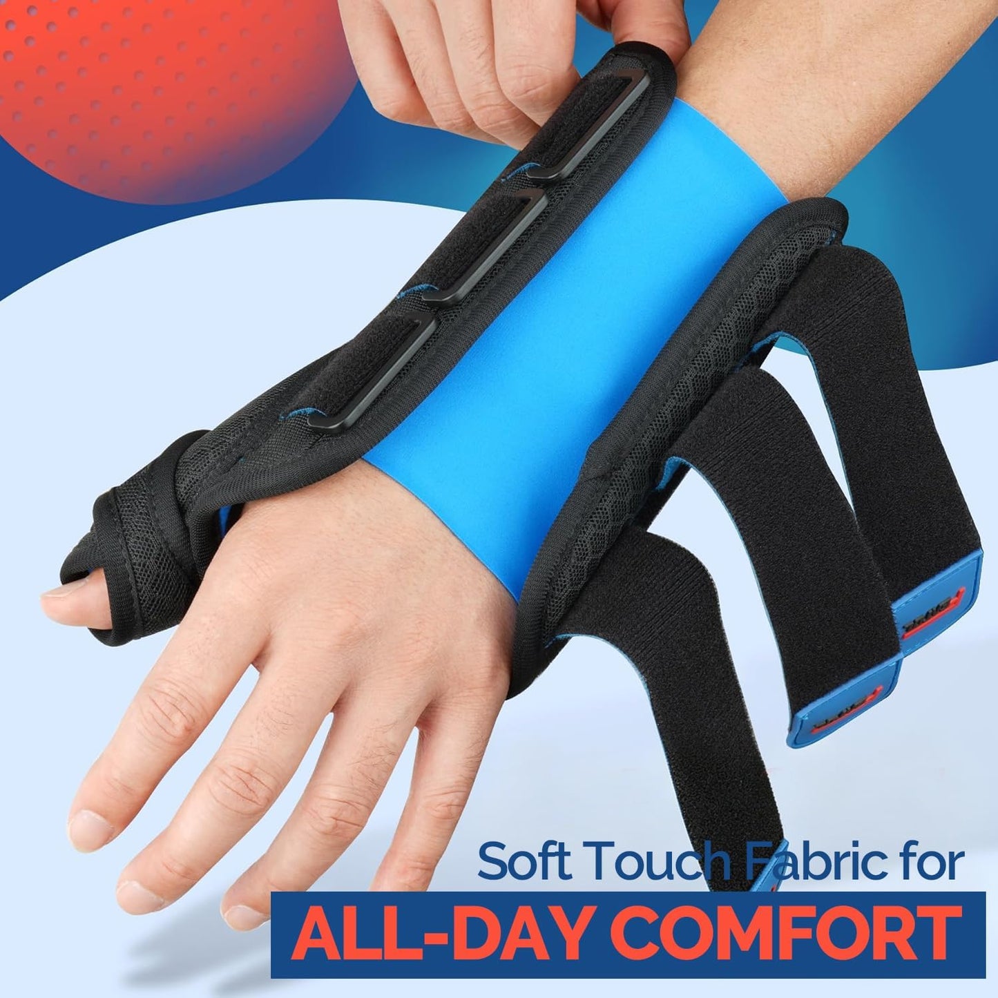 FEATOL Carpal Tunnel Wrist Brace Night Support for De Quervains Tenosynovitis and Tendonitis